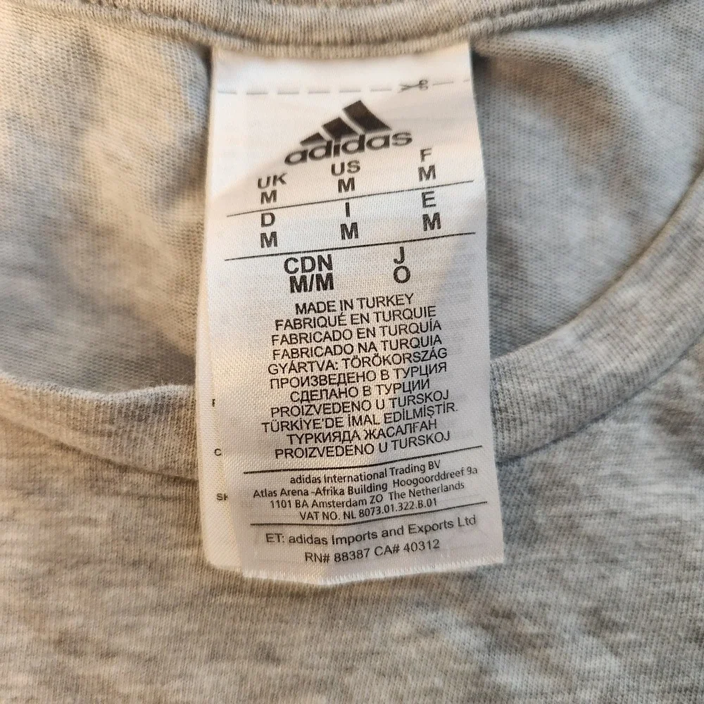 Boston Marathon Shirt Mens Medium Gray‎ Running Adidas Blue Yellow Climalite Tee